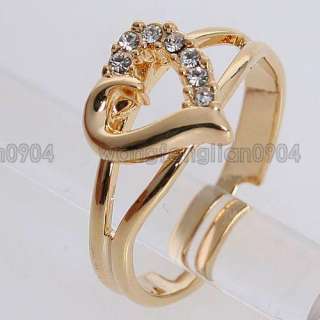 2ct Clear Crystal 18K Gold Plated Heart New Arrival Ring 230275 Free 