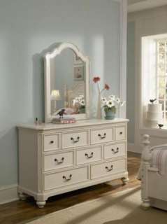 Lea Retreat Bedroom Set Sideways Bed Night Stand Dresser Mirror White 