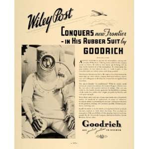  1935 Ad B. F. Goodrich Rubber Wiley Post Flight Suit 