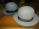 Vintage Stetson Hats Derby Bowler Fedora Black & Tan 6 7/8 Selv Edge 