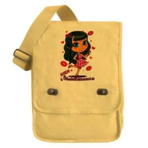   Field Bag Yellow High Maintenance Girl with Kisses 