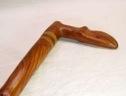   Carved Toucan Bird Handled Folk Art Rosewood Cane Walking Stick  