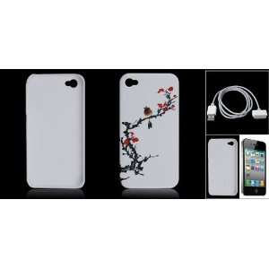   Hard Plastic Back Case + USB Data Cable for iPhone 4G 4 Electronics