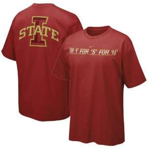 Nike Iowa State Cyclones Red School Pride T shirt  Sports 