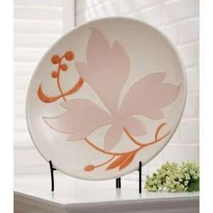   75 Decorative Glazed Floral Design Plate with Stand