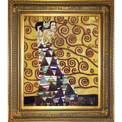 Klimt Expectation Hand painted Framed Canvas Art  Overstock