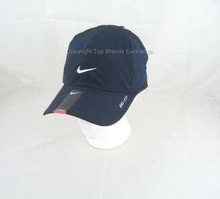 Nike Featherlight Dri Fit Cap Hat Running Marathon Tennis Black White 