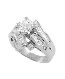 Tressa Sterling Silver CZ Wrap Style Engagement Ring  