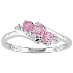 14k White Gold Diamond and Pink Tourmaline Ring  Overstock