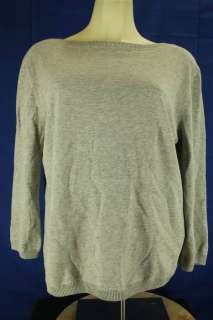   Ralph Lauren Heather Gray Cotton Boatneck Sweater Misses XL  