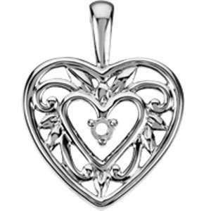 14K White Pendant For Mothers 1 Stone CleverEve Jewelry