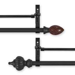 Simply Elegant Adjustable 74 to 98 inch Double Curtain Rod Set 
