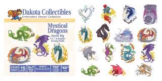Dakota Collectibles   Mystical Dragons Multi Format Embroidery Designs 