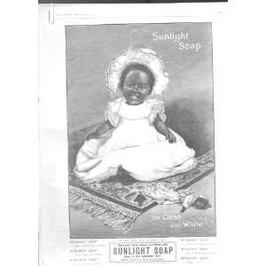   Girl Washed So Clean & Bright Sunlight Soap 1902