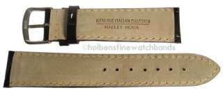 22mm Hadley Roma Brown Alligator Grain Chrono Leather Watch Band Strap