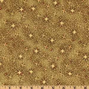   Wide Snow Play Stars Gold Fabric By The Yard Arts, Crafts & Sewing