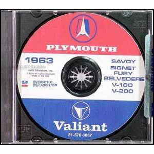  1963 Plymouth Repair Shop Manual on CD: Plymouth: Books