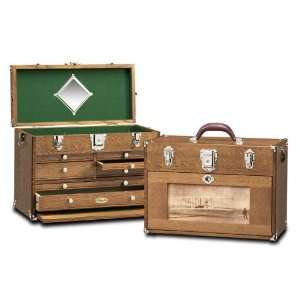   Flyer Wood Tool Chest in Oak with Nickel Hardware