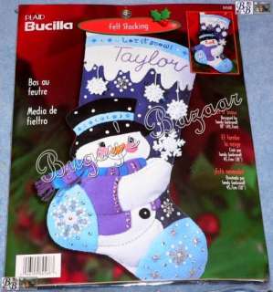 Bucilla LET IT SNOW man Felt Christmas Stocking Kit  