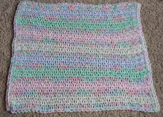 Crocheted Pastel Soft Thick Baby Girl Blanket 55 x 51  