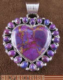 Magenta Turquoise And Silver Heart Pendant Jewelry  