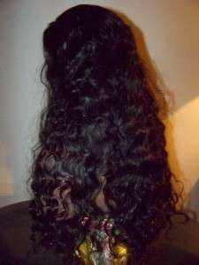   Lace Human Indian Hair Remi Remy Wig 28/34 1#2 Curly EK32A  