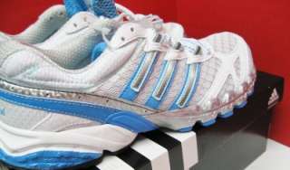 ADIDAS KOOGER WOMENS RUNNING SHOES 7.5 BLUE & WHITE NEW  
