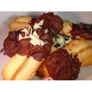 Vanilla Chocolate Dipped Tea Cookies: Grocery & Gourmet Food