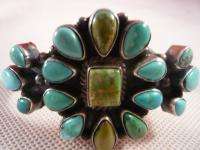 SILVER STERL VINTAGE B JOHNSON NAVAJO INDIAN SOUTHWEST TURQUOISE CUFF 
