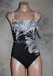   NWT Elmira Bandeau Swimsuit Bathing Suit Black sz 10 Stunning  