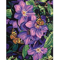 Paint by Number Clematis and Butterflies Kit  Overstock