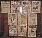 Jesse James Wyatt Earp Wanted Posters Tombstone old West Outlaws 