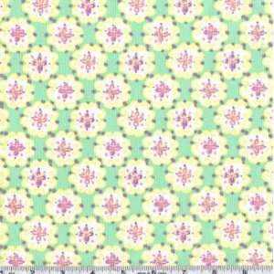  45 Wide Sun Drop Blossoms Mint Fabric By The Yard: Arts 