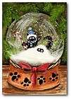 Peek n Boo Cosmo Black Cats Christmas Snow Globe FuN ACEO LE Print