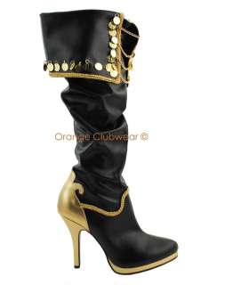 PLEASER Womens Gypsy Pirate Renaissance Costume Boots  