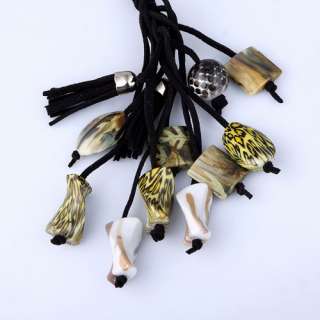   core leopard gemstone pendants costume necklace vintage modernist 44N1