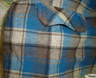 Pendleton Vintage 50s Shadow Plaid Jacket 49er Wool Blazer Teal Shirt 