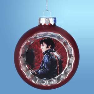Pack of 6 Elvis Presley Red Glass Reflector Ball Christmas Ornaments 5 