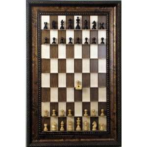  chess pieces on vertical wall mounted Maple Nut Series Straight Up 