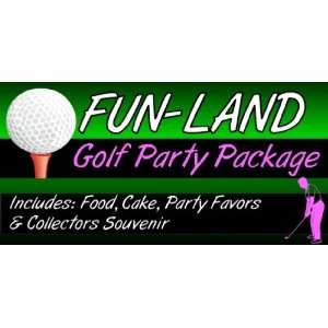  3x6 Vinyl Banner   Fun land golf party package: Everything 