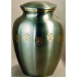 Classic Pewter Paw Prints Large Pet Urn   For pets up to 85 lbs 