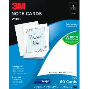  3M Greeting Cards, 2 Sided Printing, Inkjet, White, 5 1/2 