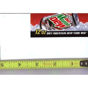 Magnum, Small Rectangle Size Diet Mountain Mt. Dew Code Red CAN Soda 