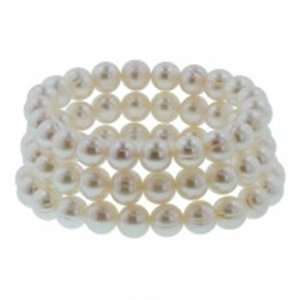  Honora White Pearl Stretch Bracelets (Set of 3) Honora Jewelry