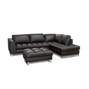 Valentino 3pc Black R/Chaise Sectional/Otto 