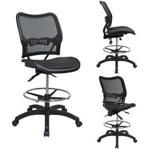 com Deluxe Air Grid® Seat and Back Drafting Chair with Dual Function 