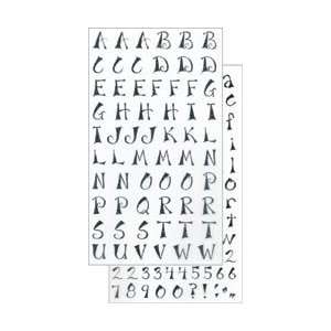  Small Triangle Black Glitter Alphabet Letters Scrapbook Stickers 