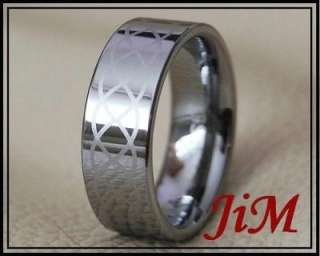 8MM TUNGSTEN ENGRAVED MENS RINGS TITANIUM COLOR SIZE 10  