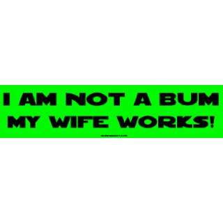  I am not a bum My wife works! MINIATURE Sticker 