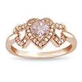10k Pink Gold Morganite and 1/8ct TDW Brown Diamond Ring